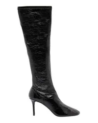 Courrèges Stiefel mit schrägem Riemen 75 Oblique Black