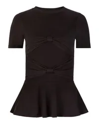 Nina Ricci Peplum-T-Shirt ndetail Black