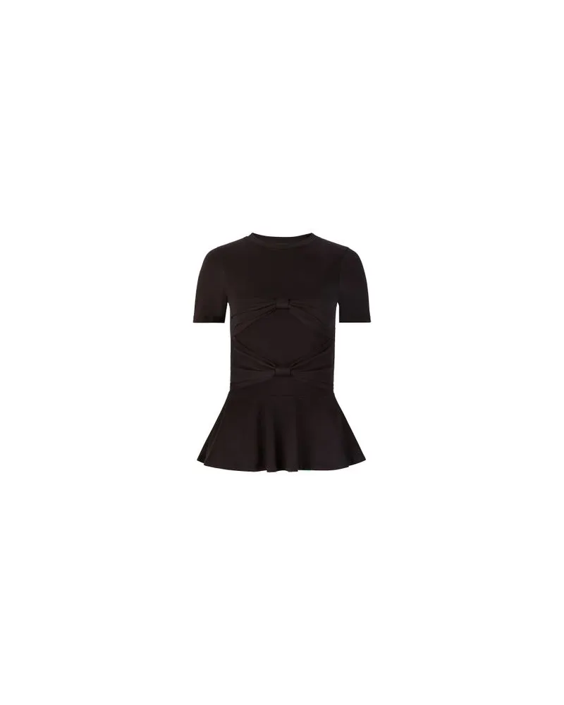 Nina Ricci Peplum-T-Shirt ndetail Black