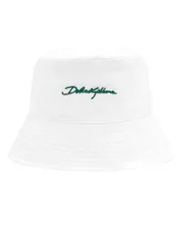 Dolce & Gabbana Bucket Hat mit Logo White