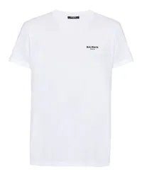 Balmain Beflocktes T-Shirt Balmain White