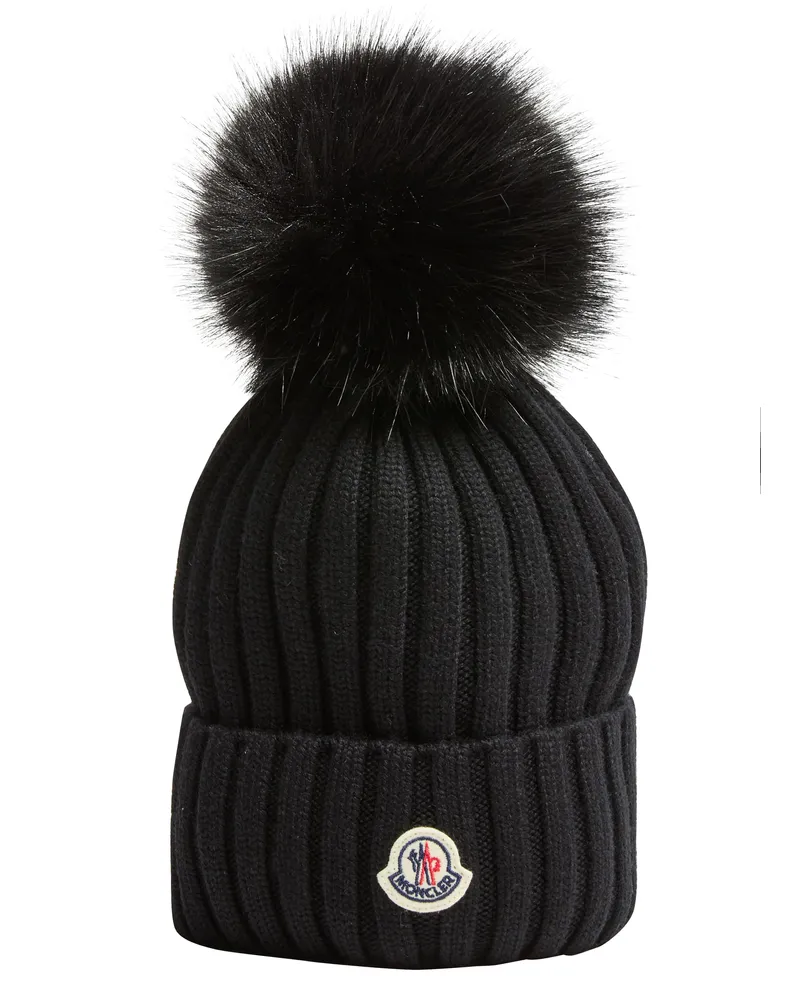 Moncler Mütze mit Logo Black
