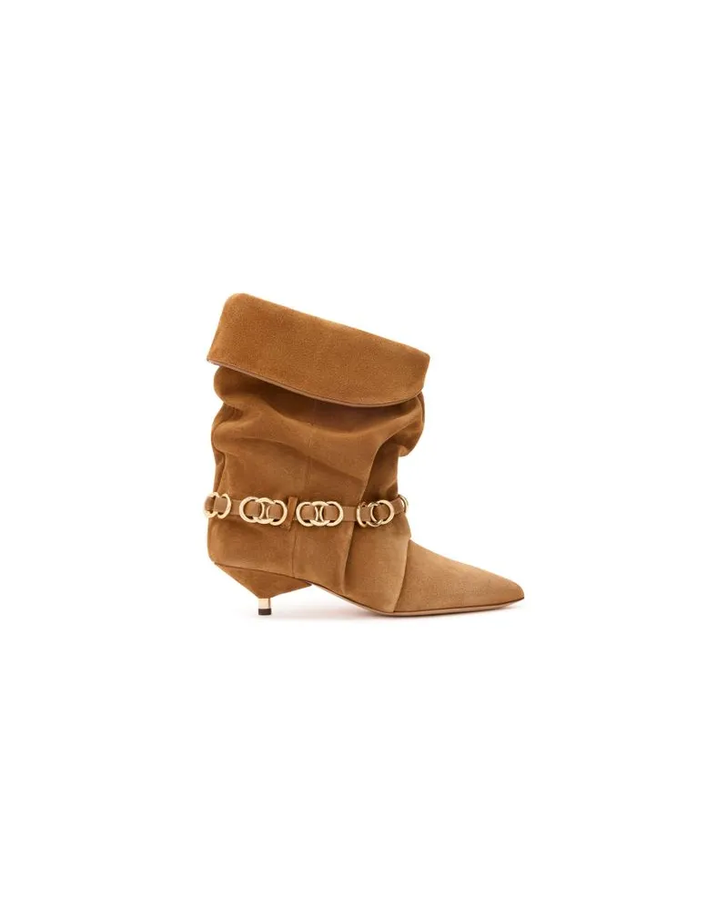 Isabel Marant Stiefeletten Edrik mit Schmuckdrapierung Brown
