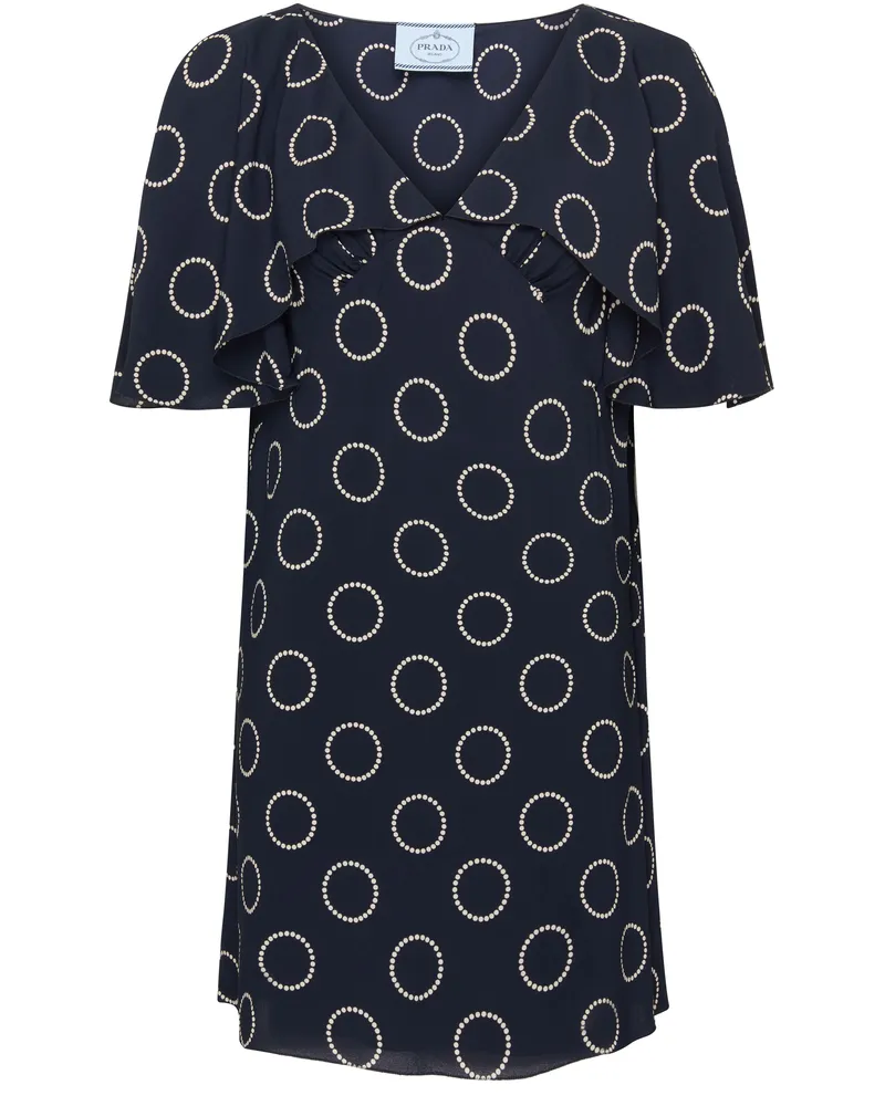 Prada Kurzes Kleid mit Rüschenärmeln 