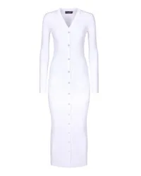 Dolce & Gabbana Langer gerippter Cardigan White