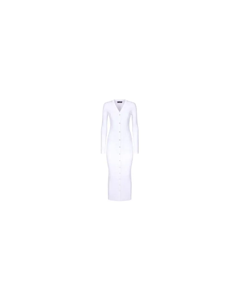 Dolce & Gabbana Langer gerippter Cardigan White