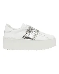 Valentino Garavani Keil-Sneakers Rockstud Silver