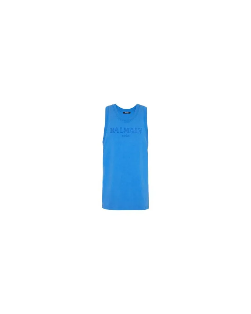 Balmain Tanktop Mit Stickerei Blue