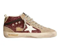 Sneakers Mid Star in Bordeaux-Glitter mit grauen Einsätzen und weißem Stern