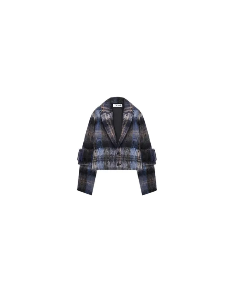 Loewe Gestreifte Jacke aus Mohair- und Wollmischung Blue