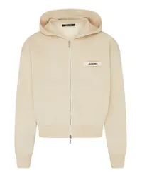 Jacquemus Gerippter Reißverschluss-Hoodie Beige