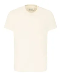 Maison Margiela T-Shirt mit verzerrtem Logo Beige