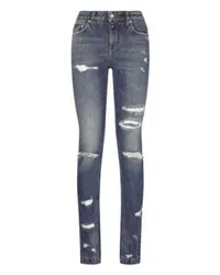 Dolce & Gabbana Girly-Jeans mit Riss-Details Multicolor