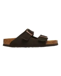 Birkenstock Flache Sandalen Arizona SFB Suede Brown