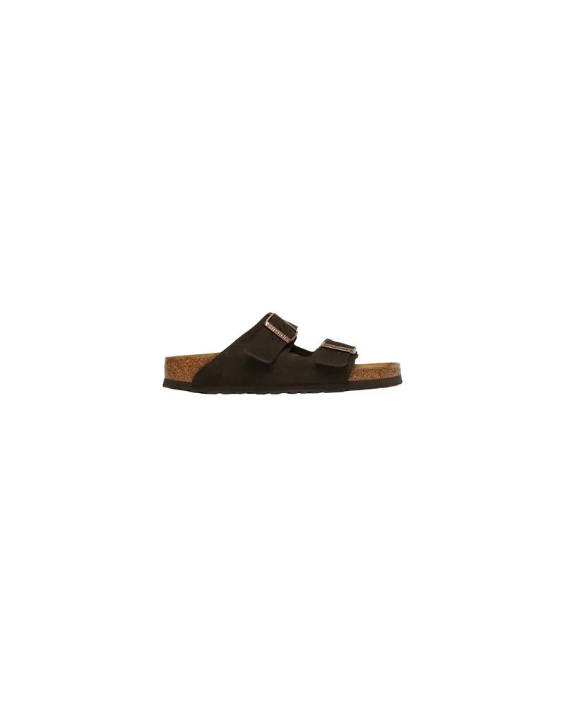 Birkenstock Flache Sandalen Arizona SFB Suede Brown