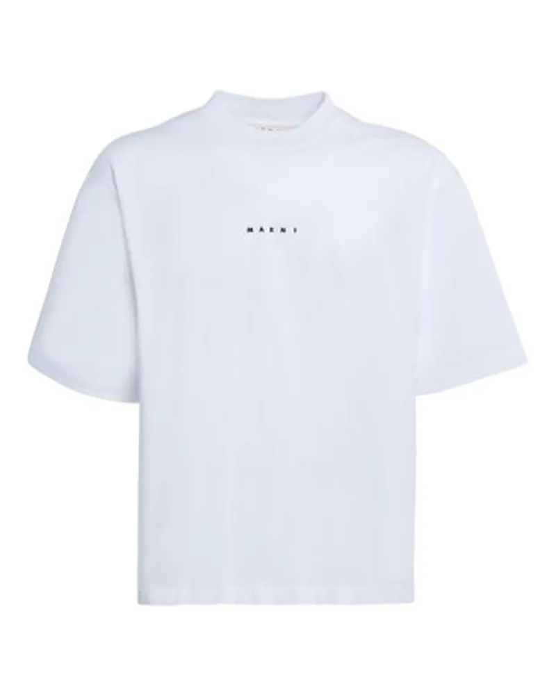 Marni Mini-T-Shirt mit Logo Marni White