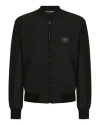 Dolce & Gabbana Nylonjacke mit Branding-Tag Black