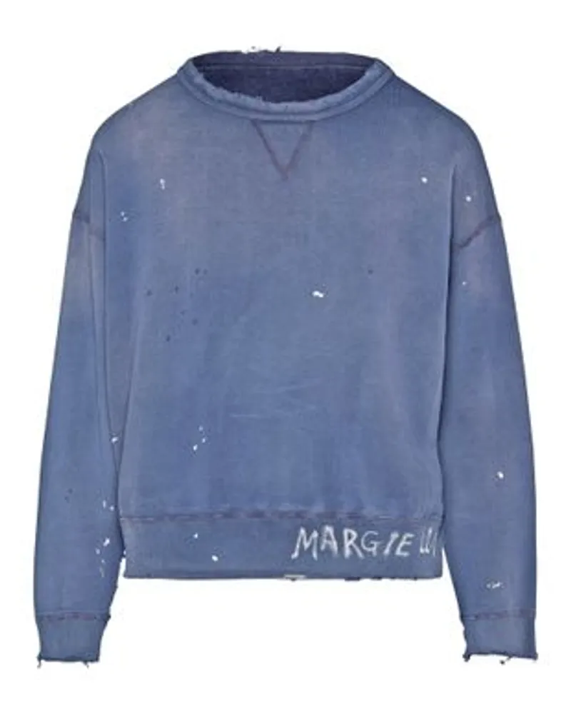 Maison Margiela Sweatshirt mit handgeschriebenem Logo Purple