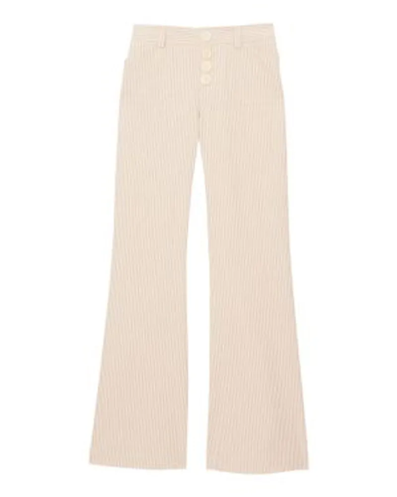 Inès de la Fressange Gestreifte Flare-Hose Charlotte Off-white