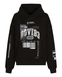 Dolce & Gabbana Jersey-Hoodie mit Print DG VIB3 Black