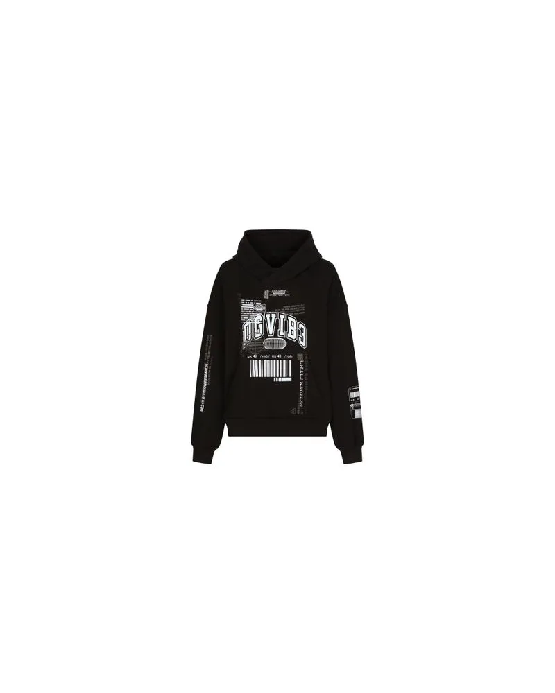 Dolce & Gabbana Jersey Hoodie Mit Print Dg Vib3 Black