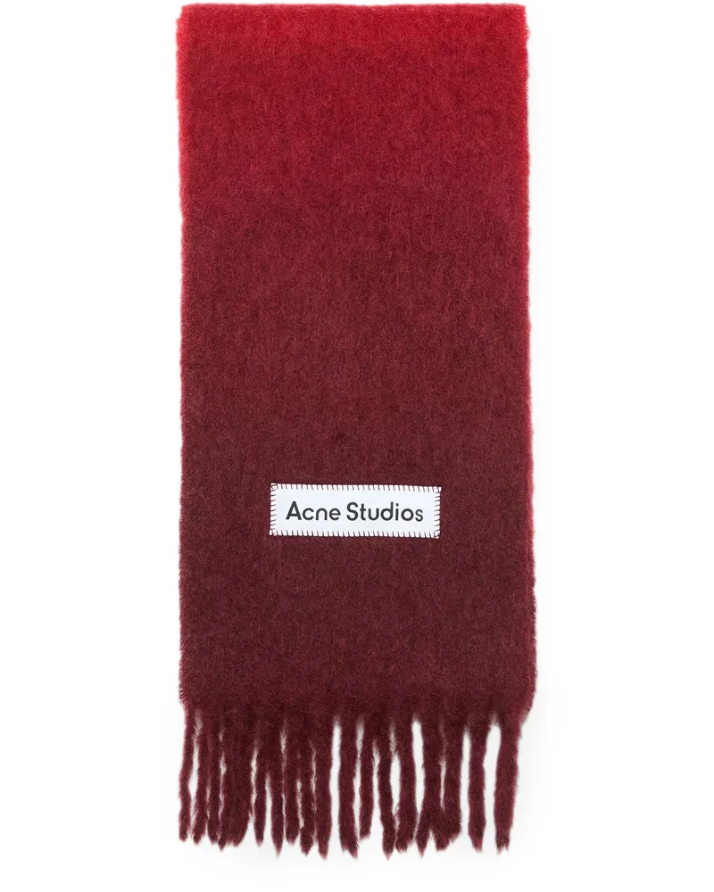 Acne Studios Wollschal mit Fransen Red