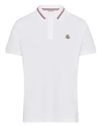 Moncler Kurzarm-Poloshirt mit Logo White