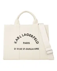 Karl Lagerfeld Rue St-Guillaume Mittelgroße quadratische Tote Bag Beige