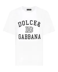 Dolce & Gabbana T-Shirt mit Stickerei und Schriftzug White