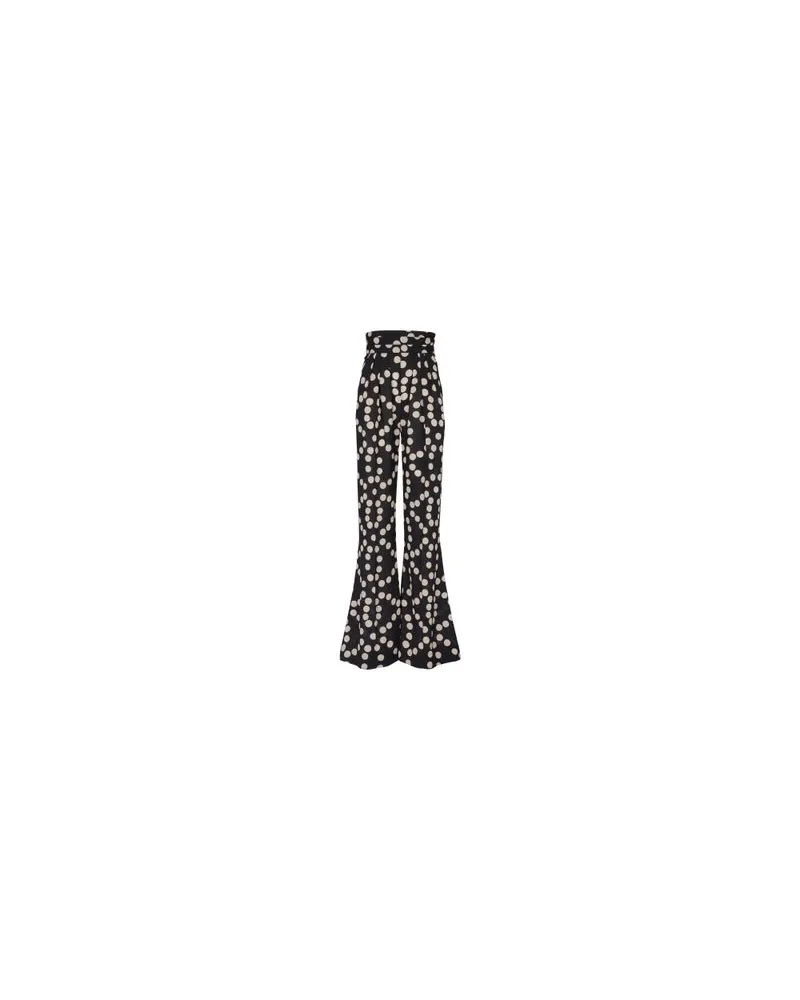 Balmain Hose mit weitem Bein und Polka-Dot-Muster Black