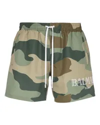 Balmain Badeshorts mit Tarn-Printmotiv Green