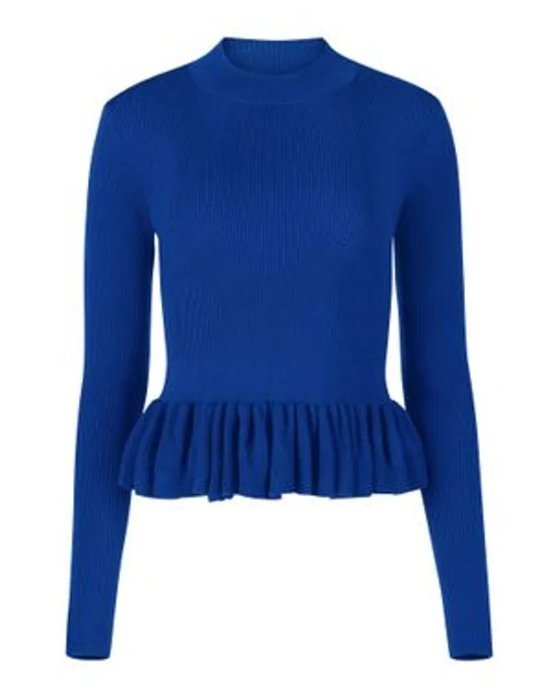 Nina Ricci Pullover mit Rüschen-Peplum Blue