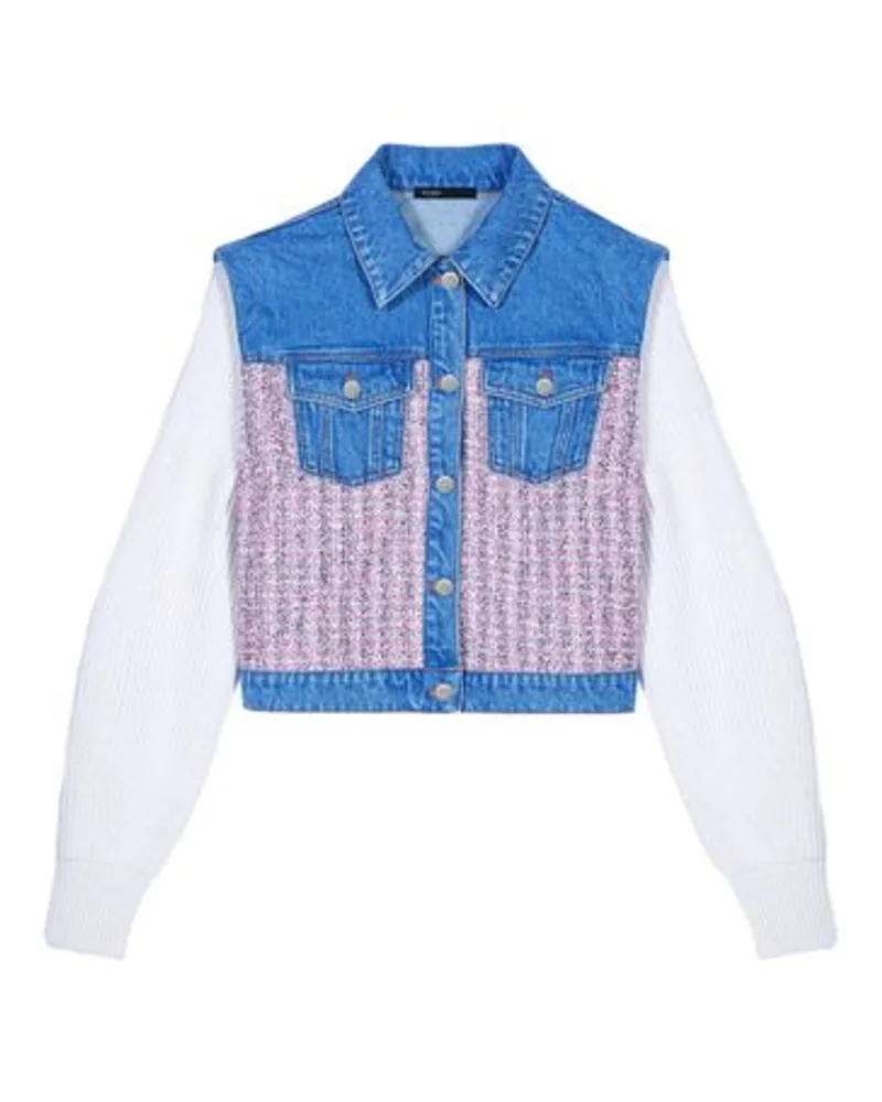 Maje Kurzer Blouson ausund Tweed Pink