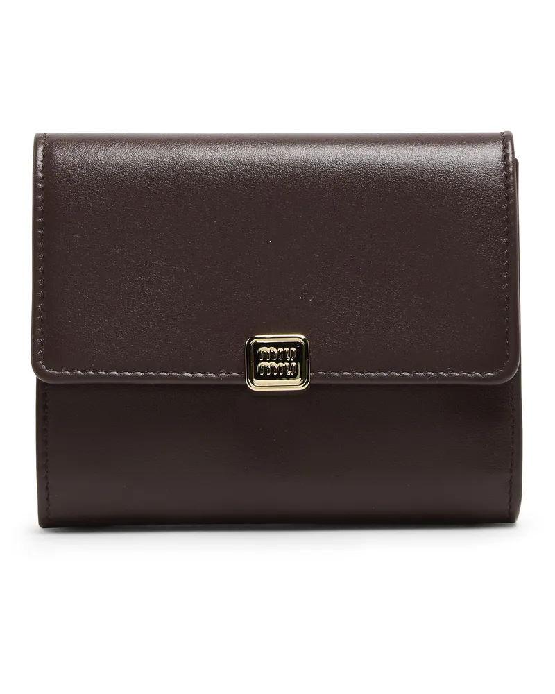 Miu Miu Kleine Brieftasche aus Nappaleder Burgundy