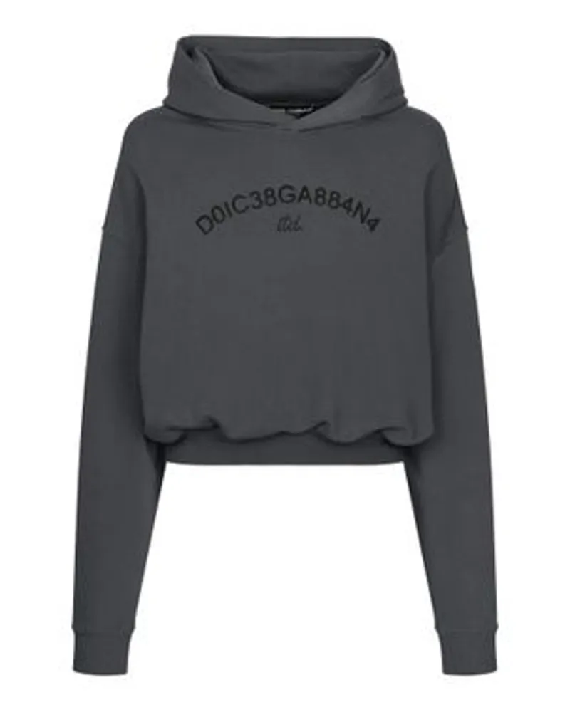 Dolce & Gabbana Crop-Hoodie Grey