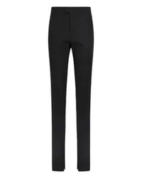 Ann Demeulemeester Skinny Fit-Hose mit Schlitz Baumwolltwill Delis Black