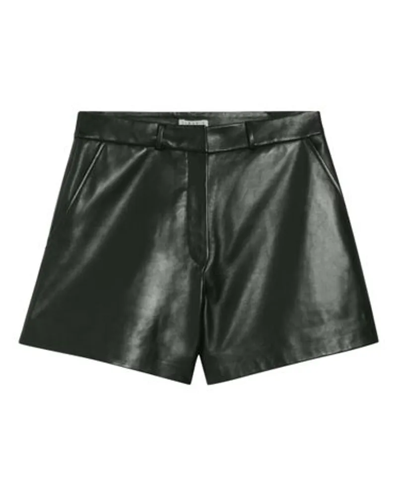 Claudie Pierlot Schwarze Leder-Shorts Black