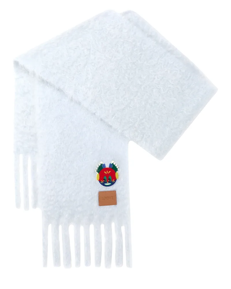 Loewe Schal aus Mohair und Wolle Blue