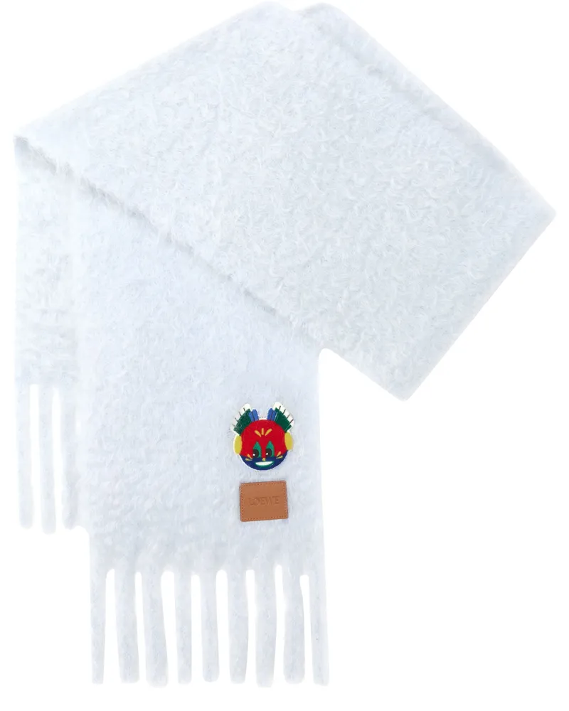 Loewe Schal aus Mohair und Wolle Blue