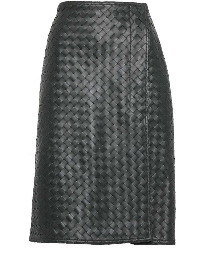 Bottega Veneta Lederrock aus Intrecciato 