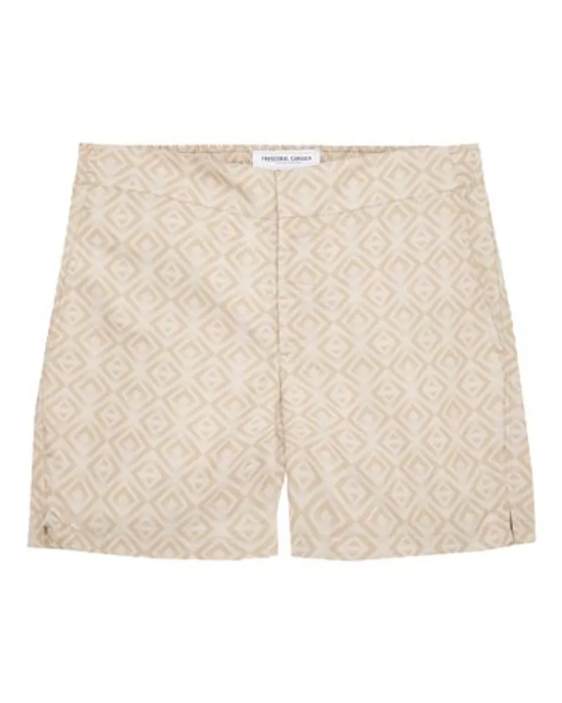 Frescobol Carioca Klassische Badeshorts mit Ombré-Druck Angra Beige