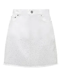 J.W.Anderson Jeans-Minirock mit Strassbesatz am Saum White