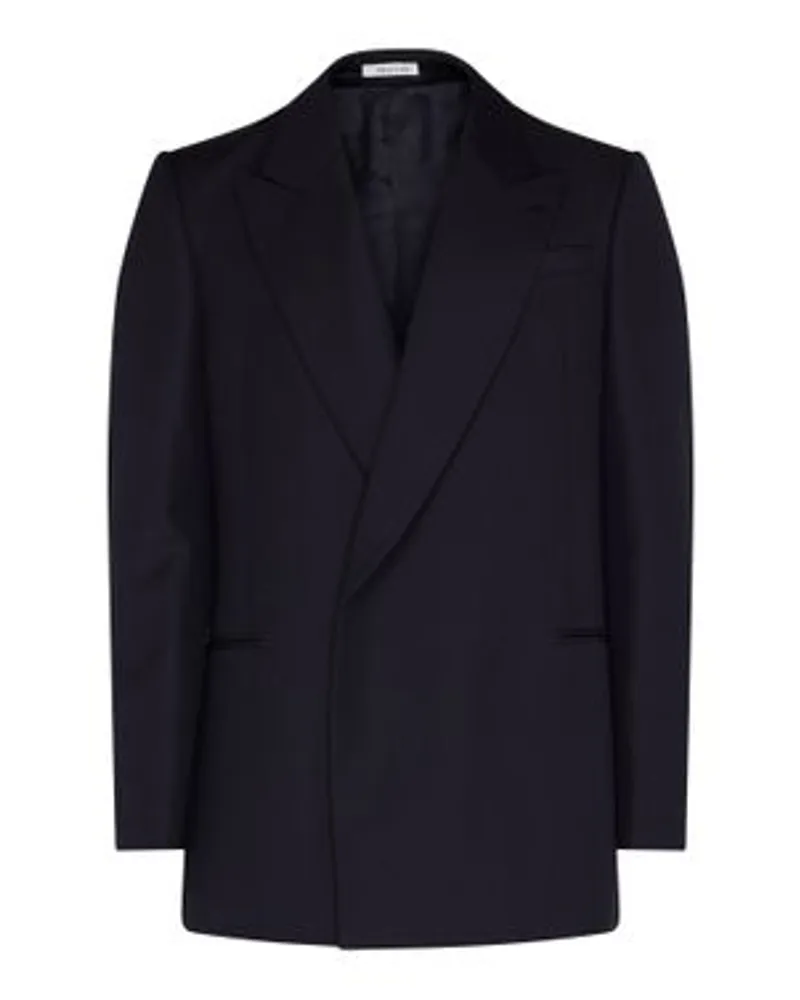 Alexander McQueen Weite zweireihige Jacke Navy