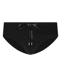 Dolce & Gabbana Badeslip mit hochgeschnittenem Bein und Logo auf hinterem Bund Black