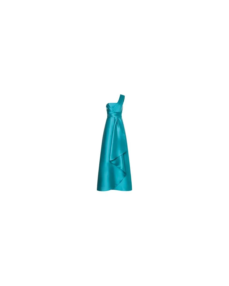 Alberta Ferretti Langes Kleid mit einseitiger Schulter Blue