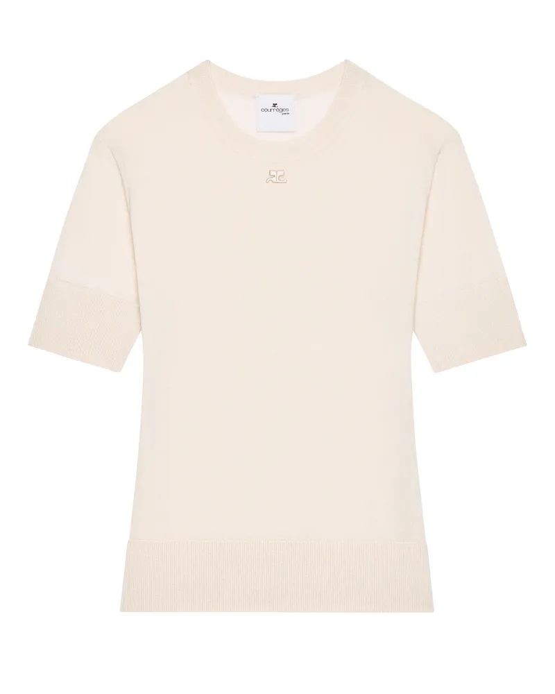 Courrèges Kurzärmeliges Top aus Merinowolle 