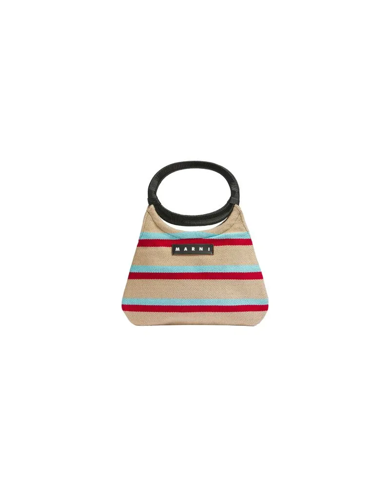 Marni Marni Market Gestreifte Tasche Boat Grey