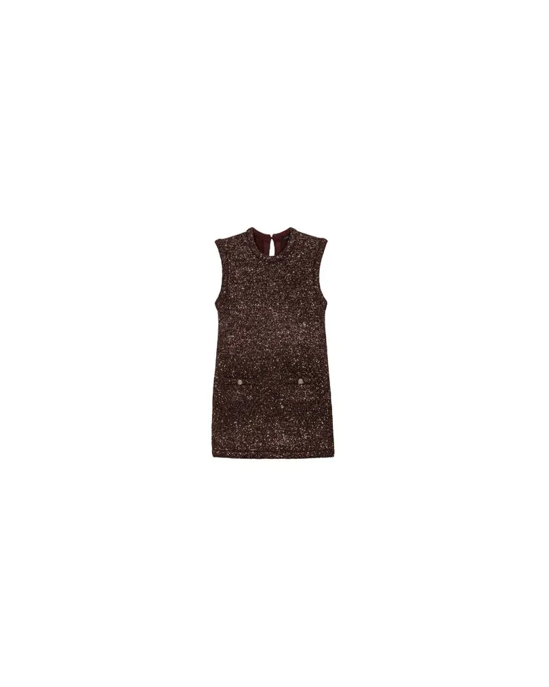 Maje Kurzes Paillettenkleid Brown