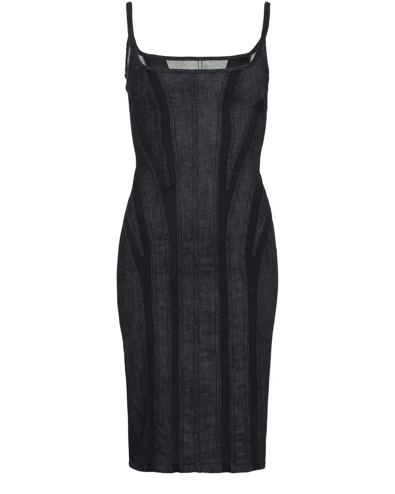 Thierry Mugler Kurzes Kleid im Materialmix 