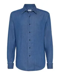 Brunello Cucinelli Smokinghemd Blue